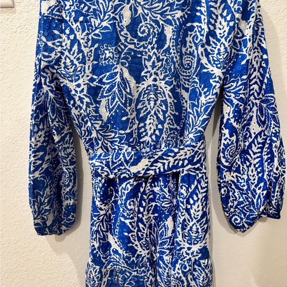 Zara Blue and White Long Sleeve Dress - Picture 7 of 8